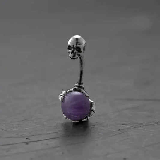 DARK AMETHYST BELLY BUTTON RING