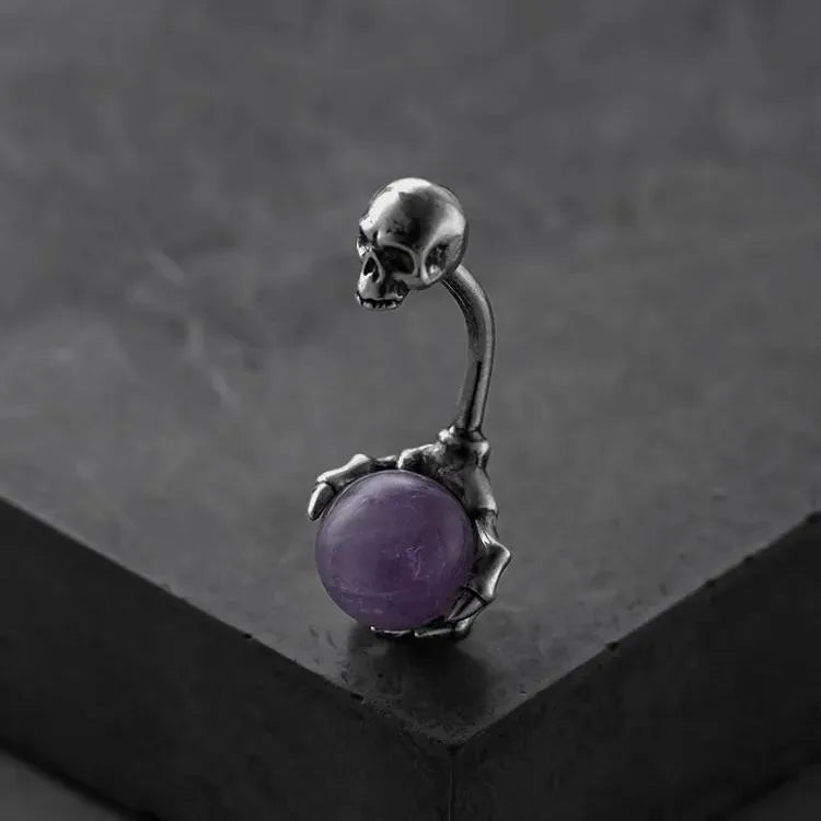 DARK AMETHYST BELLY BUTTON RING
