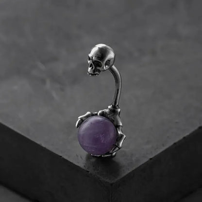 DARK AMETHYST BELLY BUTTON RING