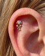 Moonlit Jellyfish gold clear flatback stud worn on helix