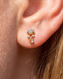Moonlit Jellyfish gold clear flatback stud worn on lobe