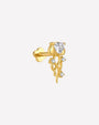 Moonlit Jellyfish gold clear flatback stud side view