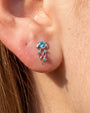 Moonlit Jellyfish silver ocean mist flatback stud worn on lobe