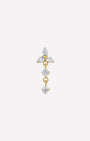 Petal Drop Flatback Stud in gold tone, front view