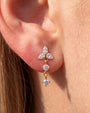 Petal Drop Flatback Stud in gold tone, lobe styling