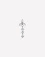 Petal Drop Flatback Stud in silver tone, front view
