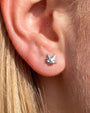 Phantom Cat Flatback Stud in silver tone, lobe styling
