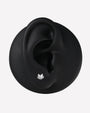 Phantom Cat Flatback Stud in silver tone, ear display