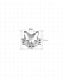 Phantom Cat Flatback Stud in silver tone, size chart