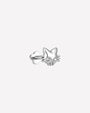 Phantom Cat Flatback Stud in silver tone, side view