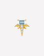 Radiant Wingcrest Flatback Stud, gold tone with light blue center stone, product view