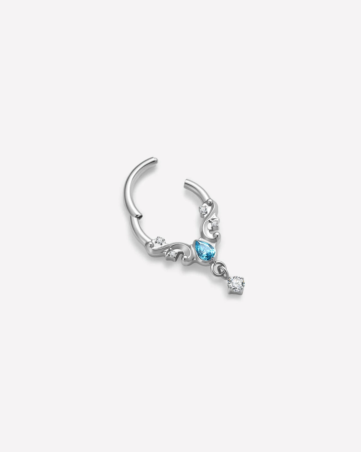 Regal Waltz Clicker Ring silver open clasp view