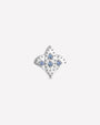 Royal Fleur Flatback Stud, silver tone with blue violet stones, product view