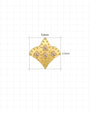Royal Fleur Flatback Stud, gold tone with champagne stones, size chart