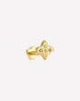 Royal Fleur Flatback Stud, gold tone with champagne stones, product detail