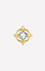 Star Halo Flatback Stud in gold tone, front view
