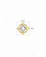 Star Halo Flatback Stud in gold tone, size chart