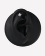 Star Halo Flatback Stud in silver tone, ear display
