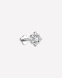 Star Halo Flatback Stud in silver tone, side view
