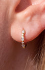 Starlit Rhythm Huggie Clicker gold lobe styling