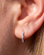 Starlit Rhythm Huggie Clicker silver lobe styling