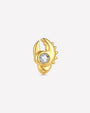 Tidal Claw gold crystal clear flatback stud front view