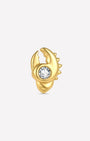 Tidal Claw gold crystal clear flatback stud front view