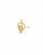 Tidal Claw gold crystal clear jewelry front size 5.1mm by 7.0mm