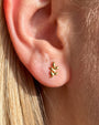 Wild Laurel Flatback Stud gold lobe styling