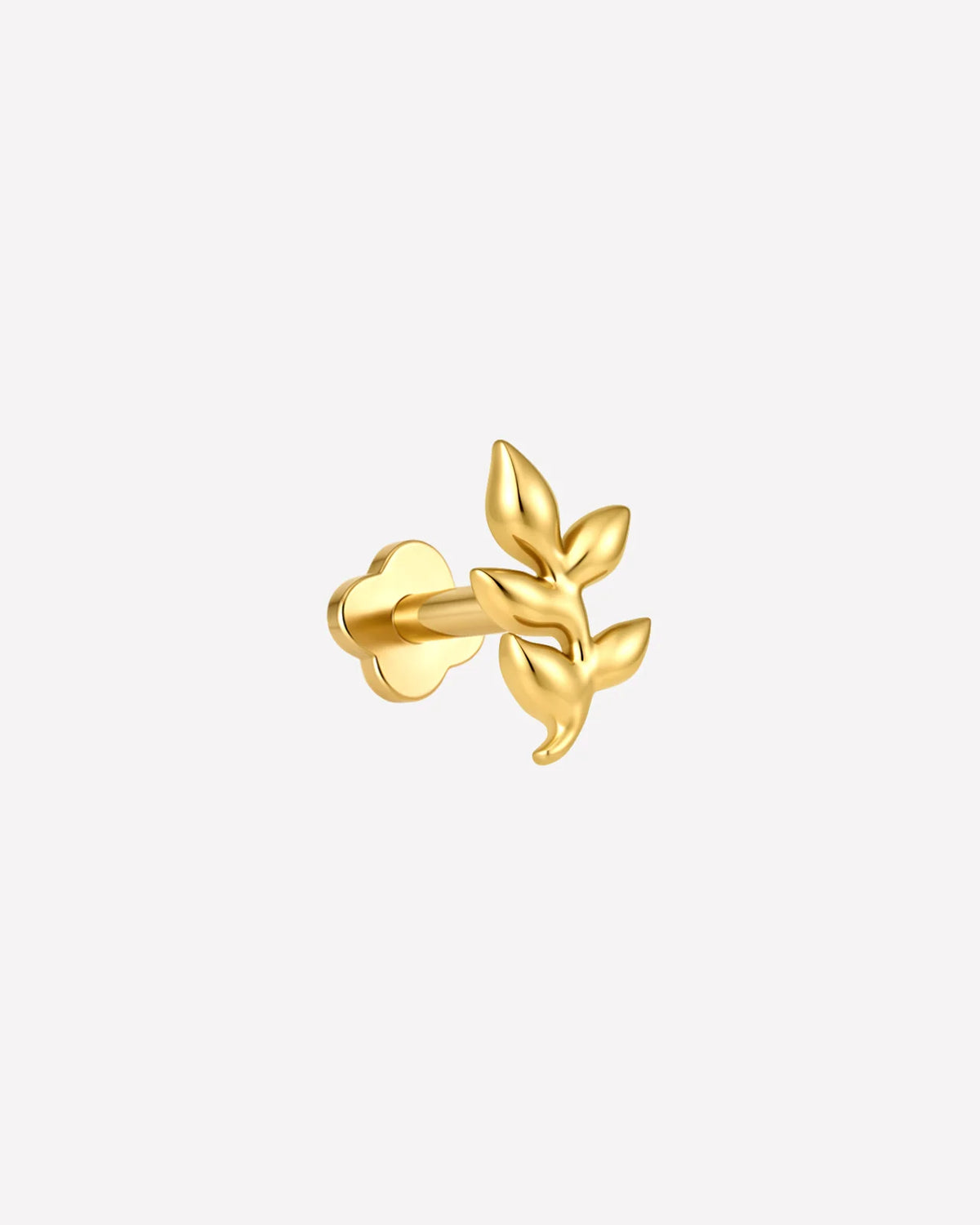 Wild Laurel Flatback Stud gold side view