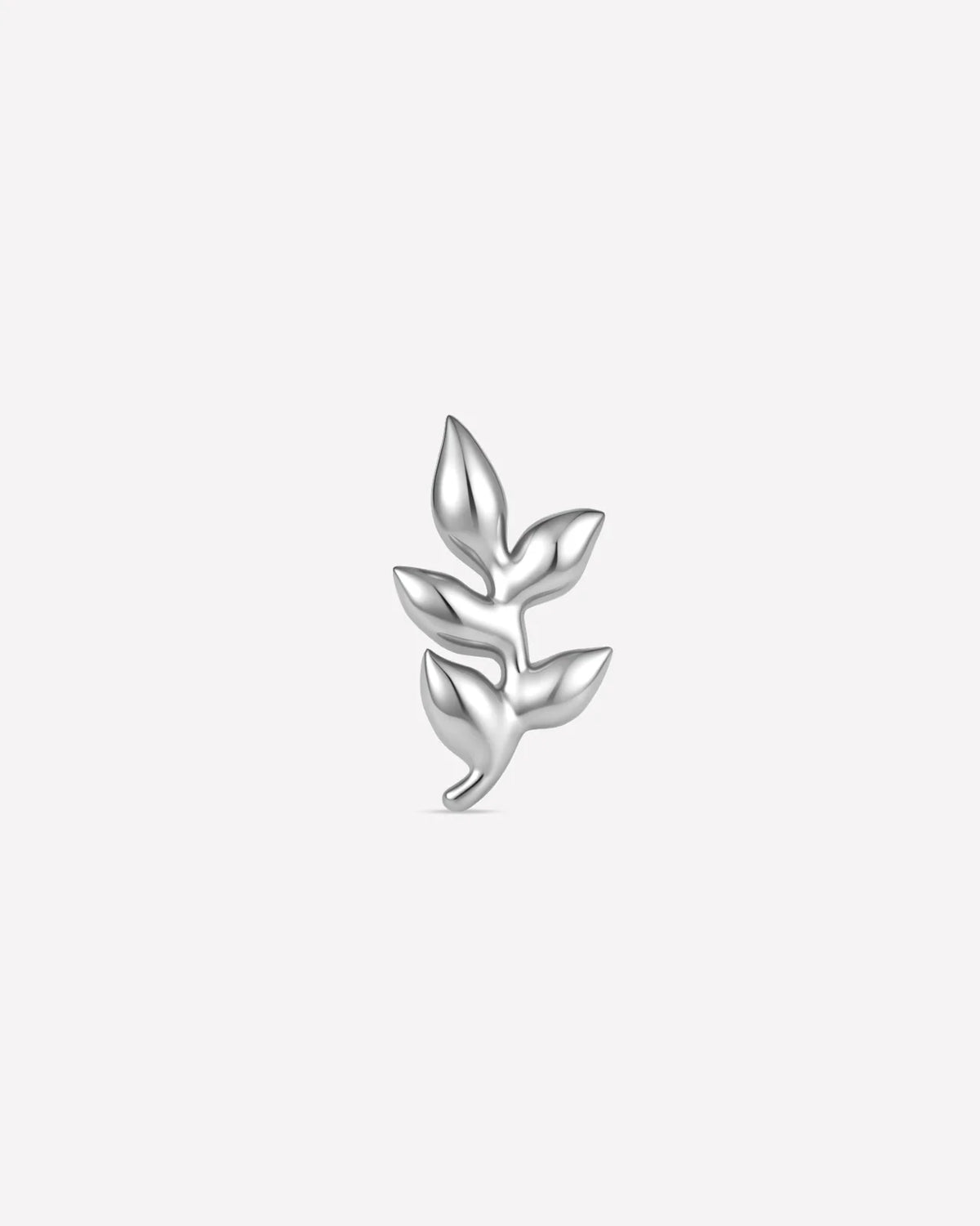 Wild Laurel Flatback Stud silver front view