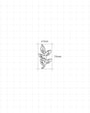 Wild Laurel Flatback Stud silver 4.1mm by 7.5mm front size guide