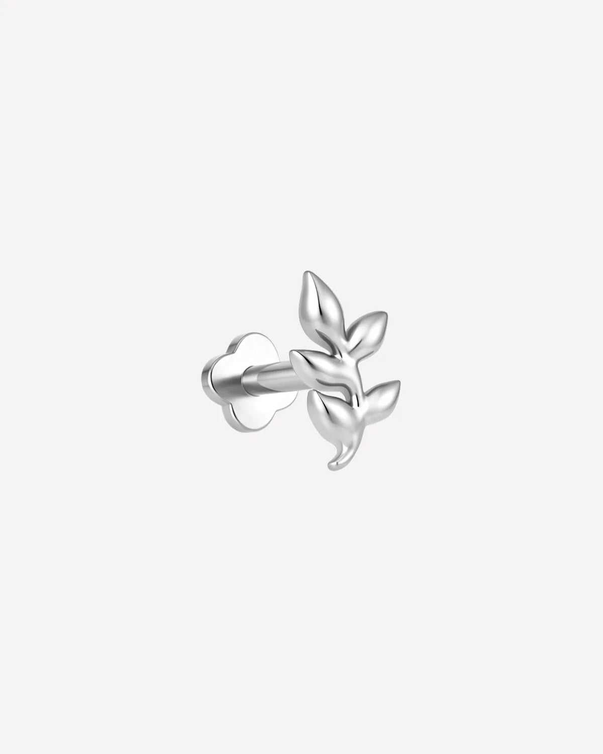 Wild Laurel Flatback Stud silver side view