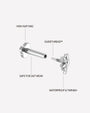 Wild Laurel Flatback Stud silver internally threaded construction